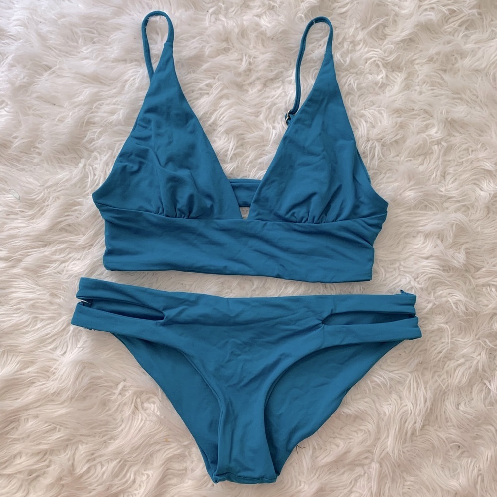 Teal Bikini with cutouts